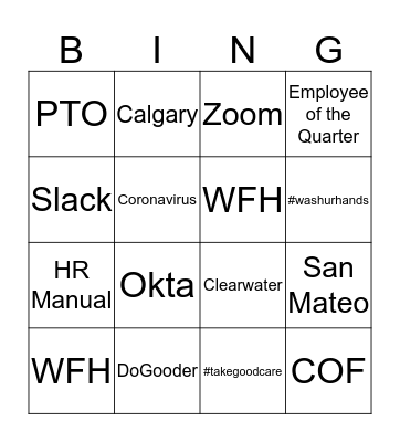 Human Resources Bingo Card
