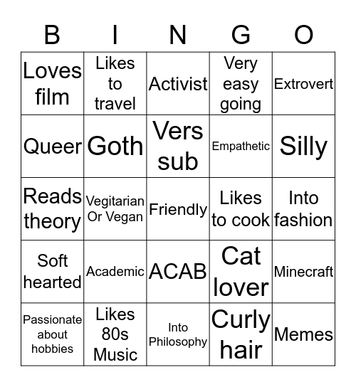 Al Bingo Card
