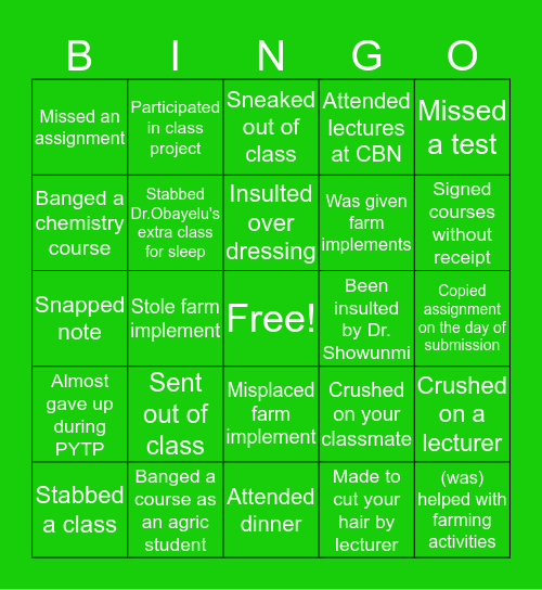UI AGRIC ECONS Bingo Card