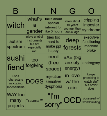 brongus Bingo Card