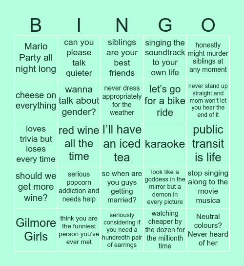 Daria Bingo Card