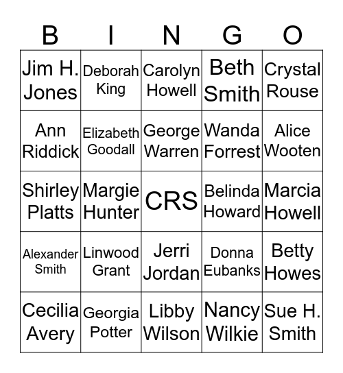 CRS Bingo Card