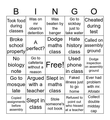 Ss2 GARNET RGA Bingo Card