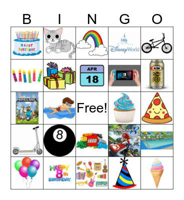 Landry's Birthday Bingo Game! Bingo Card