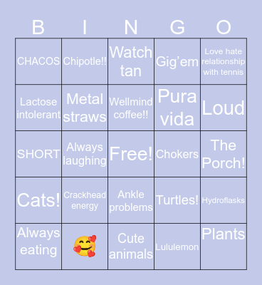 ⭐️Haley’s ⭐️ Bingo Card