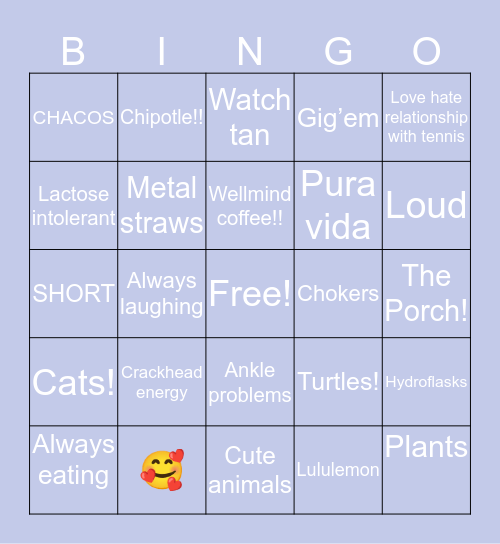 ⭐️Haley’s ⭐️ Bingo Card