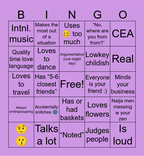 🤧🌻🤘🏾DEYDEY 🥵🤩🥰 Bingo Card