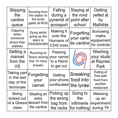 LFCG Quarantine Bingo Card