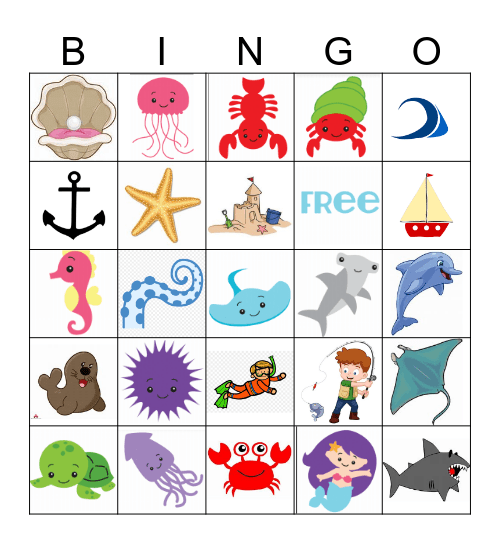 Under The Sea Bingo Card