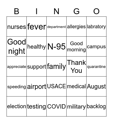 NEWS BINGO Card