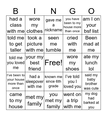 C A I L E E Bingo Card