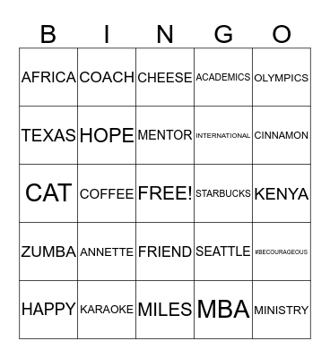 Annette BINGO!!! Bingo Card