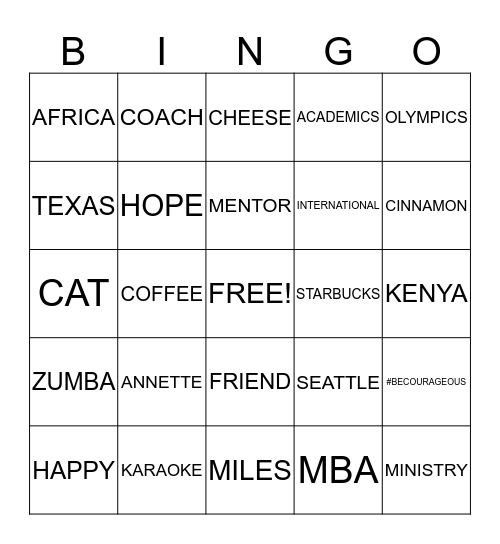 Annette BINGO!!! Bingo Card