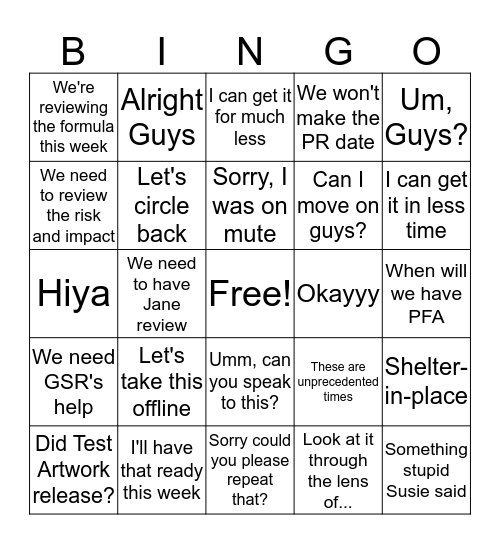 Program Review Bingo! Bingo Card