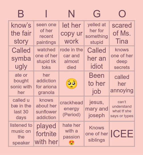 Laila’s Bingo 😛 Bingo Card