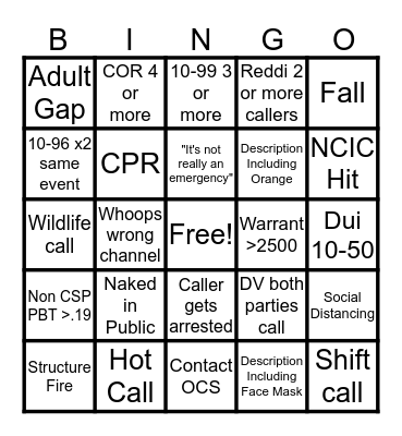 4/12- 4/18 Bingo Card