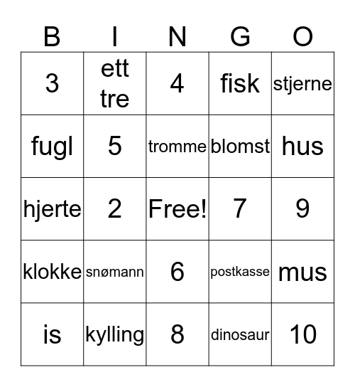Påskebingo Card