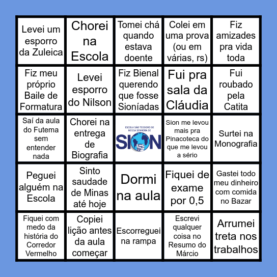 Bingo do Sion Bingo Card