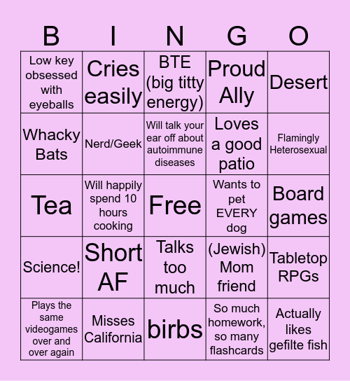 Kelring's Beardless Bingo Card