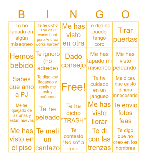 REVOLUDECORAXX Bingo Card