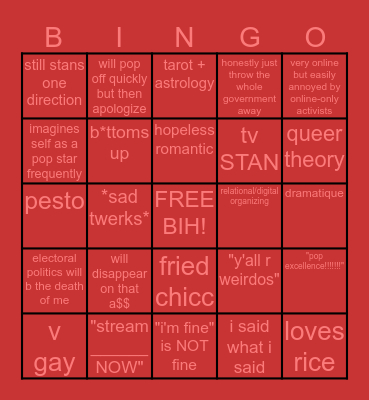 nakia/nikki s. (my drunk personality) Bingo Card