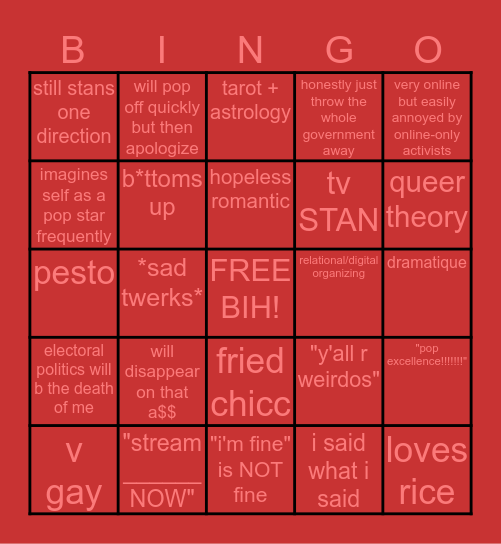 nakia/nikki s. (my drunk personality) Bingo Card