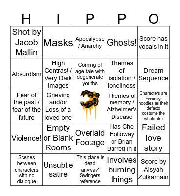 CARAMEL HIPPO STUDIOS BINGO Card