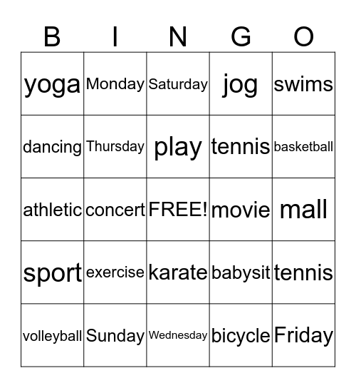 Busy People Bingo Card