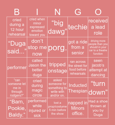 Troupe 241 Bingo! Bingo Card