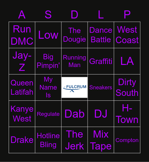 Hip Hop Bingo Card