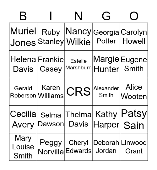 CRS Bingo Card