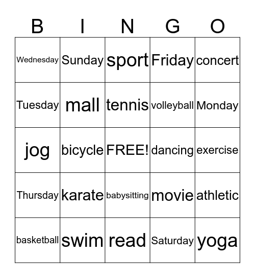 Busy People Bingo Card