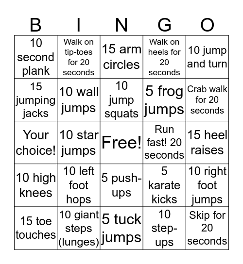Ethan's Bingo Card! Bingo Card