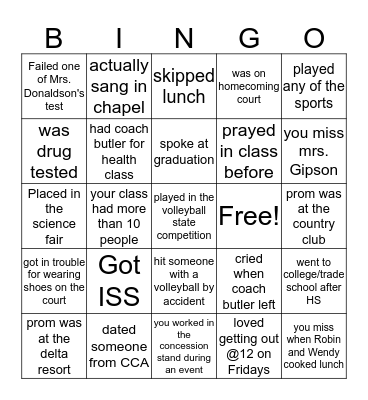 CCA Bingo Card