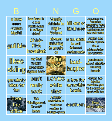 Jordan Bingo Card