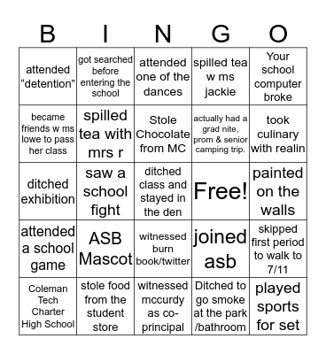 SET High Bingo Card