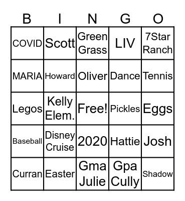 COVID BINGO 2020 01 Bingo Card