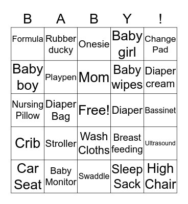 BABY BINGO Card