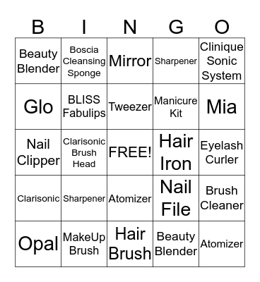 Show Me The Love Bingo Card