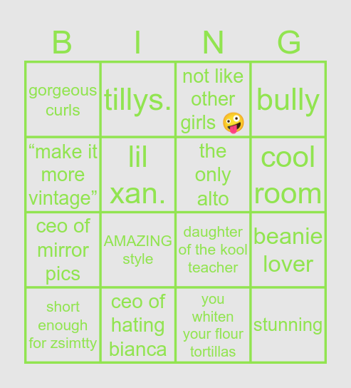 alejandra bingo Card