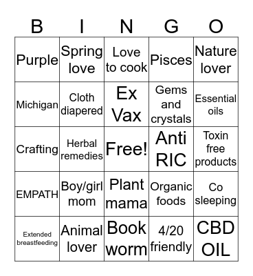 Christie Bingo Card