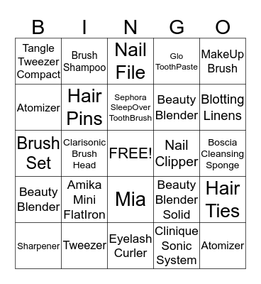 Show Me The Love Bingo Card