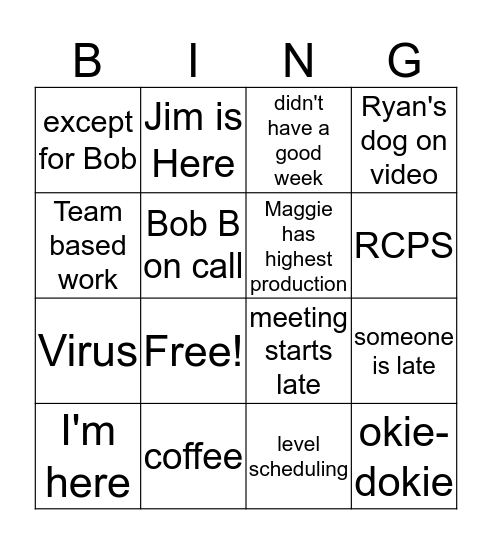 Huddle Bingo Card