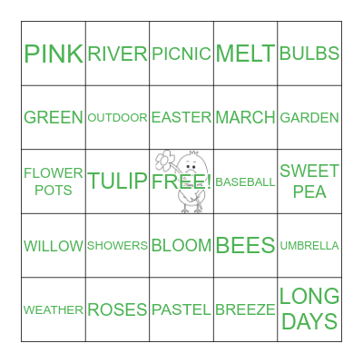 SIGNS OF SPRING Bingo Card