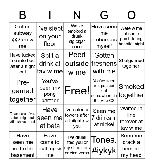 Paulomi’s Bingo Card