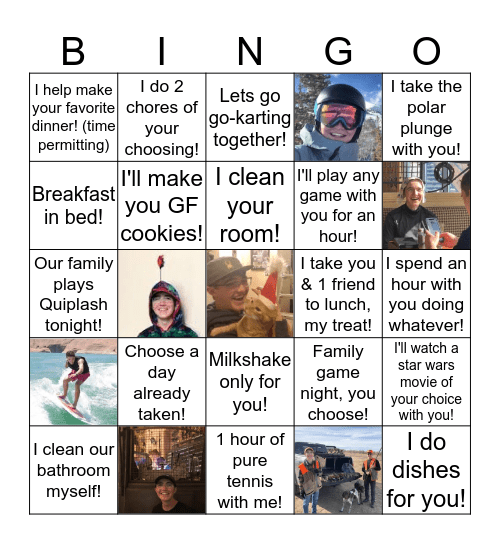 Birthday Bingo Bongo Bazoom Bingo Card