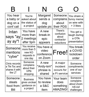 FI LT BINGO BANANZA!! Bingo Card