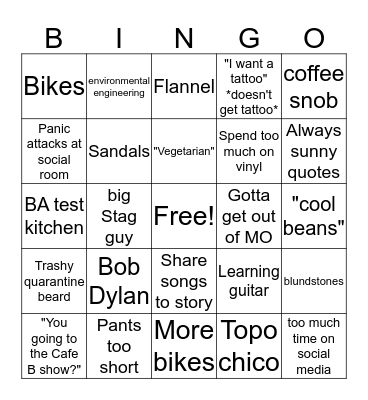 It's Ian Bingo Card