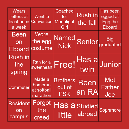 𝙋𝙎𝙆 BINGO Card