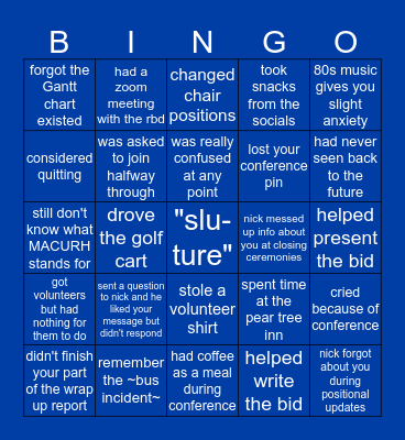 rlc bingo Card